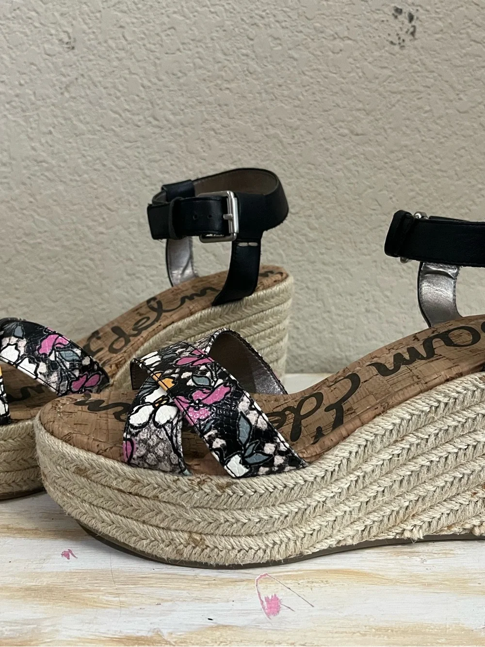 Sam Edelman Destin floral print wedge sandals